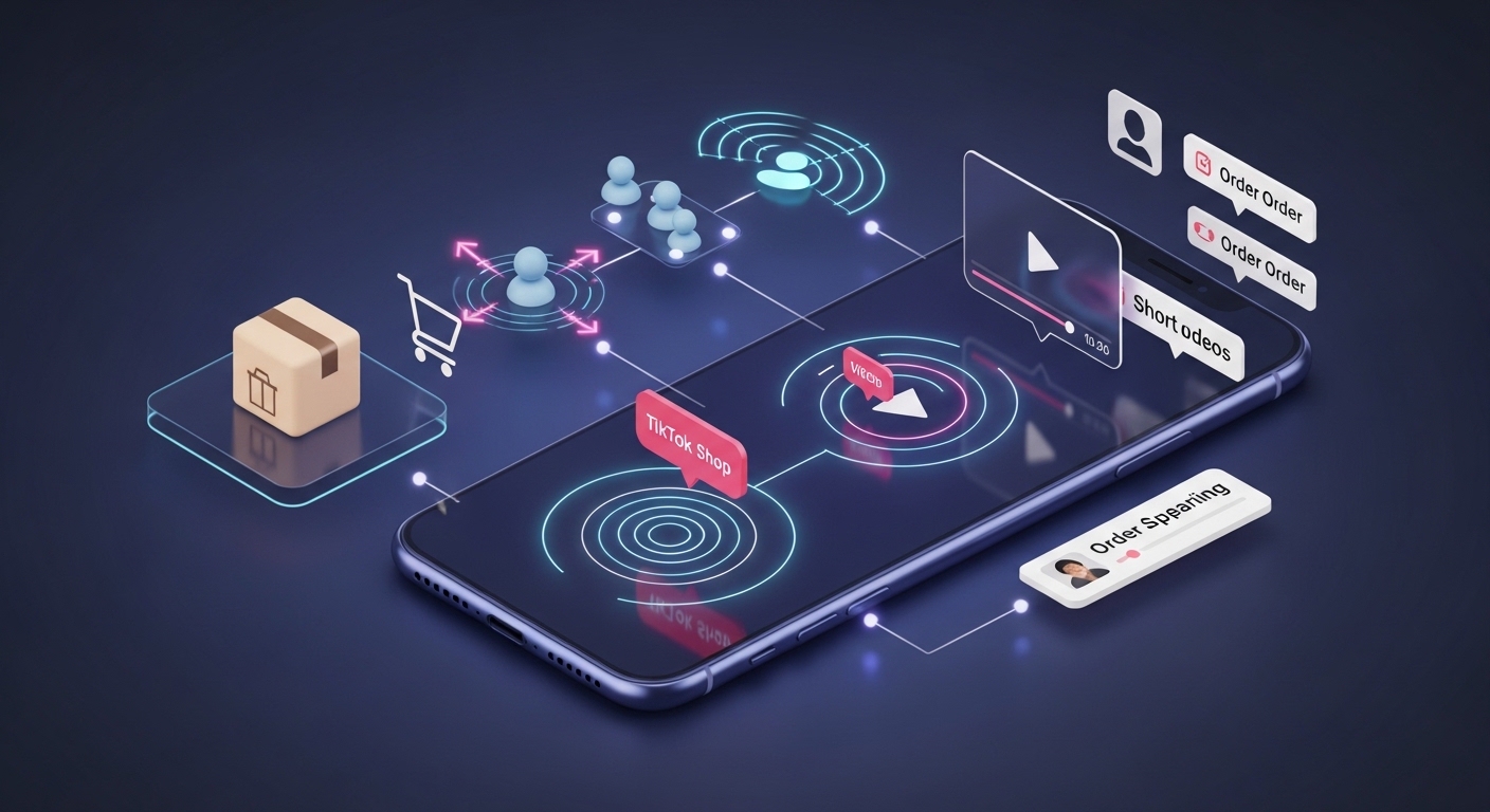 Mô hình minh họa quy trình cách chạy quảng cáo Tiktok Shop và Livestream trên điện thoại